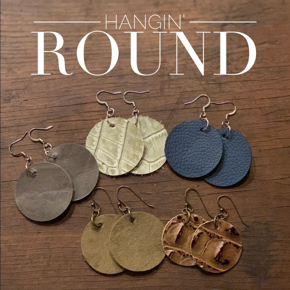 [ HANDMADE] leather earrings • round or teardrop